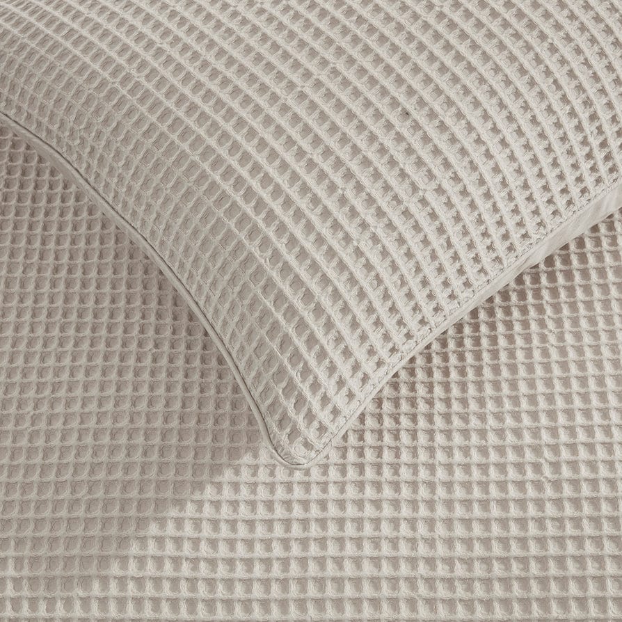Dusklia - Portofino Waffle 100% Cotton Pair of Pillowcases 200 Thread Count - Natural