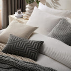 Dusklia - Portofino Waffle 100% Cotton Pair of Pillowcases 200 Thread Count - White