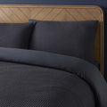 Dusklia - Portofino Waffle 100% Cotton Pair of Pillowcases 200 Thread Count - Midnight Navy