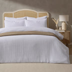 Dusklia - Portofino Waffle 100% Cotton Pair of Pillowcases 200 Thread Count - White