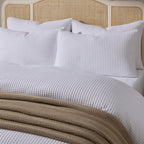 Dusklia - Portofino Waffle 100% Cotton Duvet Cover 200 Thread Count - White