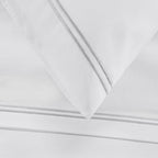 Dusklia - Regent Embroidered 100% Cotton Pair of Classic Pillowcases 400 Thread Count - Grey