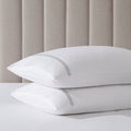 Dusklia - Regent Embroidered 100% Cotton Pair of Classic Pillowcases 400 Thread Count - Grey
