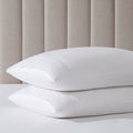Dusklia - Regent Embroidered 100% Cotton Pair of Classic Pillowcases 400 Thread Count - White