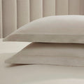 Dusklia - Regent Embroidered 100% Cotton Pair of Oxford Pillowcases 400 Thread Count - Champagne