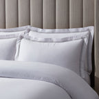Dusklia - Regent Embroidered 100% Cotton Pair of Oxford Pillowcases 400 Thread Count - Grey