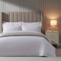 Dusklia - Regent Embroidered 100% Cotton Duvet Cover 400 Thread Count - White