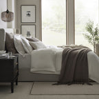 Dusklia - Regent Embroidered 100% Cotton Pair of Oxford Pillowcases 400 Thread Count - White