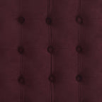 Dusklia - Paisley Buttoned Round Storage Pouffe - Berry