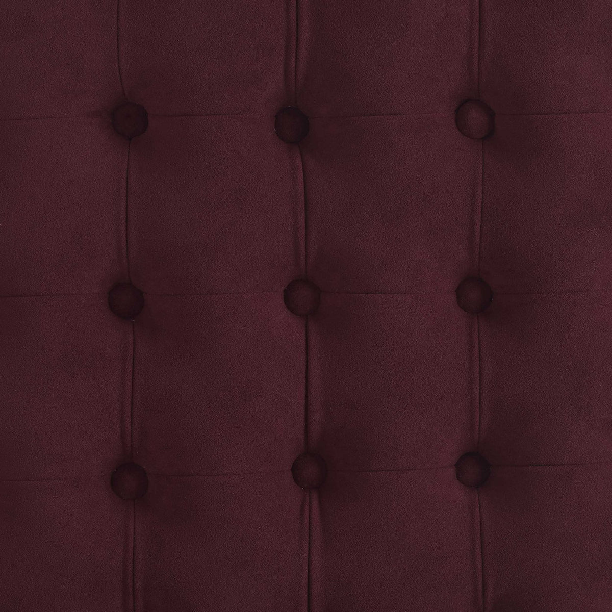 Dusklia - Paisley Buttoned Round Storage Pouffe - Berry