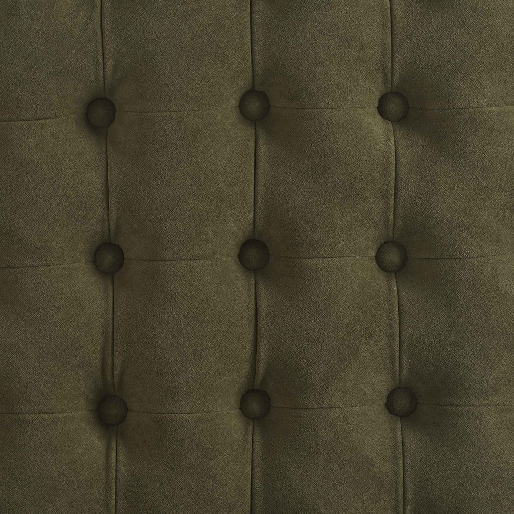Dusklia - Paisley Buttoned Round Storage Pouffe - Olive