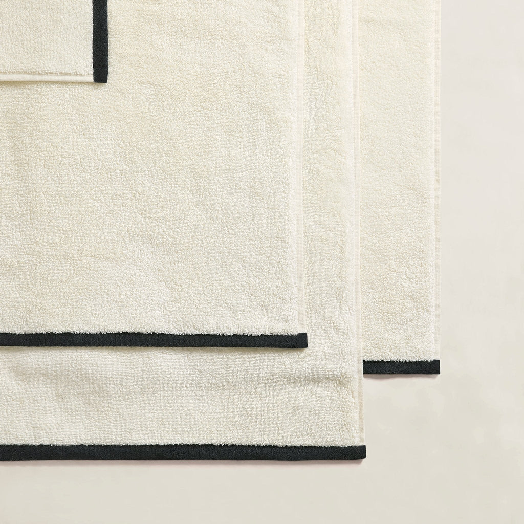 Dusklia - Palma Contrast Edge Towel Collection - Oatmeal