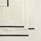 Dusklia - Palma Contrast Edge Towel Collection - Oatmeal