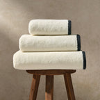 Dusklia - Palma Contrast Edge Towel Collection - Oatmeal