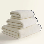 Dusklia - Palma Contrast Edge Towel Collection - Oatmeal