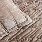 Dusklia - Paris Luxury Crushed Velvet Quilted Stitch Cushion Cover - Taupe