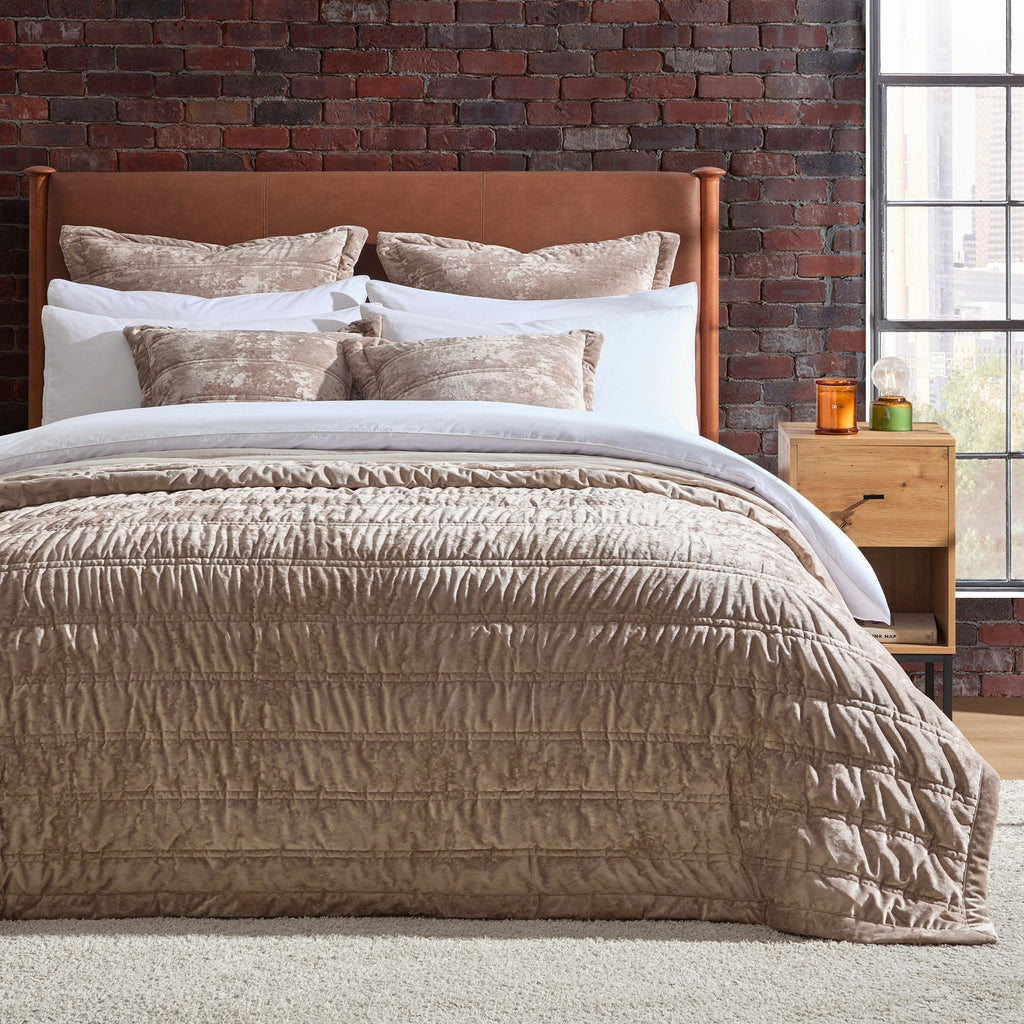 Dusklia - Dallas Bed Frame - Faux Leather Tan