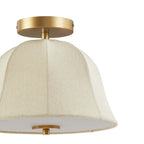 Dusklia - Penn Antique Bronze Linen Blend Ceiling Light - Gold