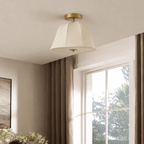 Dusklia - Penn Antique Bronze Linen Blend Ceiling Light - Gold