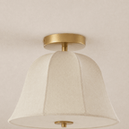 Dusklia - Penn Antique Bronze Linen Blend Ceiling Light - Gold