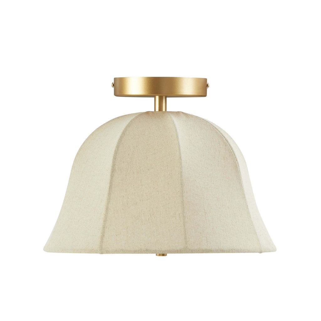 Dusklia - Penn Antique Bronze Linen Blend Ceiling Light - Gold