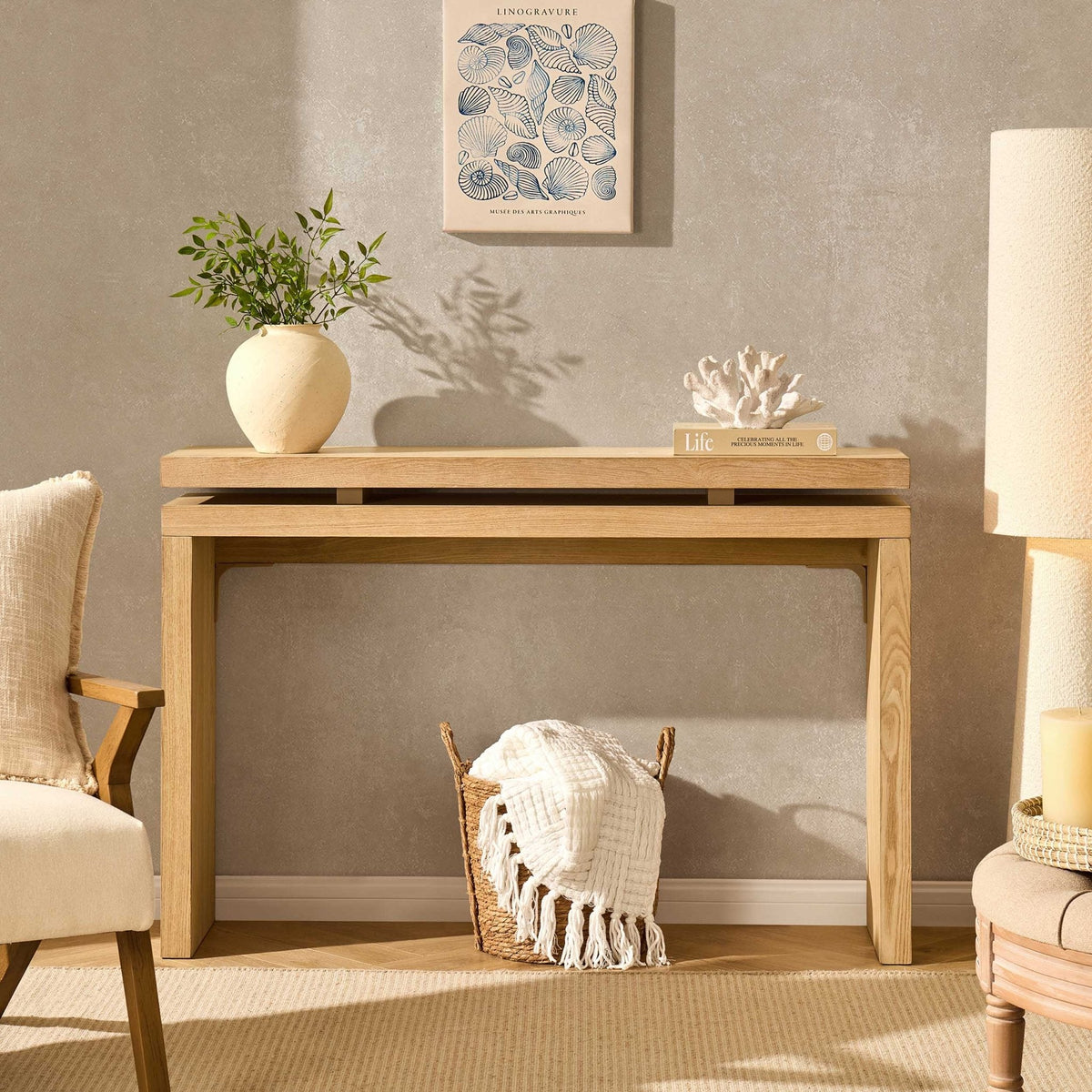 Dusklia - Penny Ash Console Table - Light Wood