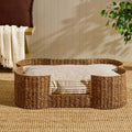 Dusklia - Percy Bone Shaped Seagrass Dog Bed - Natural