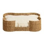 Dusklia - Percy Bone Shaped Seagrass Dog Bed - Natural