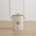 Dusklia - Pet Food Storage Bucket with Wooden Lid