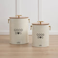 Dusklia - Pet Food Storage Bucket with Wooden Lid