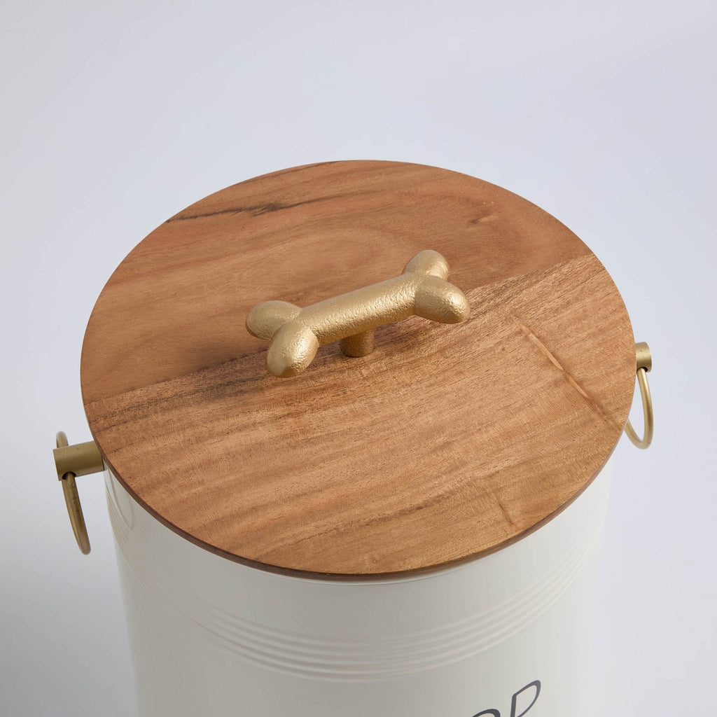 Dusklia - Pet Food Storage Bucket with Wooden Lid