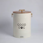Dusklia - Pet Food Storage Bucket with Wooden Lid