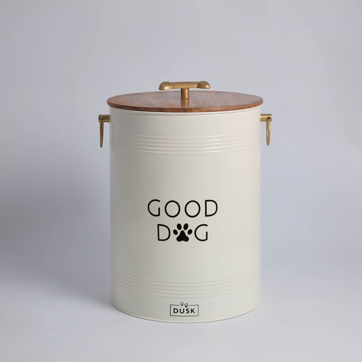 Dusklia - Pet Food Storage Bucket with Wooden Lid