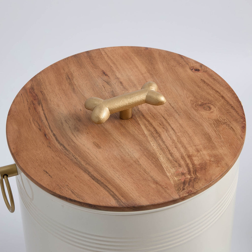 Dusklia - Pet Food Storage Bucket with Wooden Lid