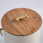 Dusklia - Pet Food Storage Bucket with Wooden Lid