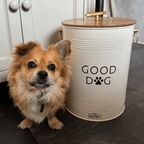 Dusklia - Pet Food Storage Bucket with Wooden Lid