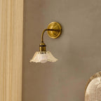 Dusklia - Petal Glass Brass Wall Light - Brass