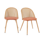 Dusklia - Phoebe Set Of 2 Dining Chairs - Apricot/Natural