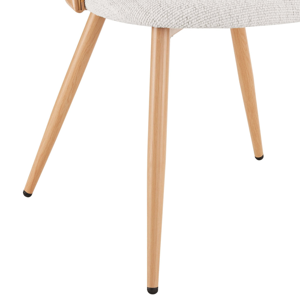 Dusklia - Phoebe Set Of 2 Dining Chairs - Boucle Ivory/Natural