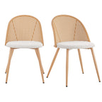 Dusklia - Phoebe Set Of 2 Dining Chairs - Boucle Ivory/Natural