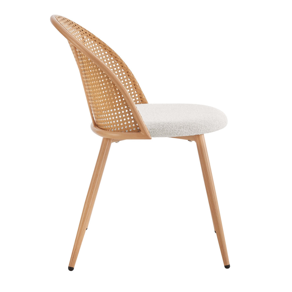 Dusklia - Phoebe Set Of 2 Dining Chairs - Boucle Ivory/Natural