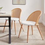 Dusklia - Phoebe Set Of 2 Dining Chairs - Boucle Ivory/Natural