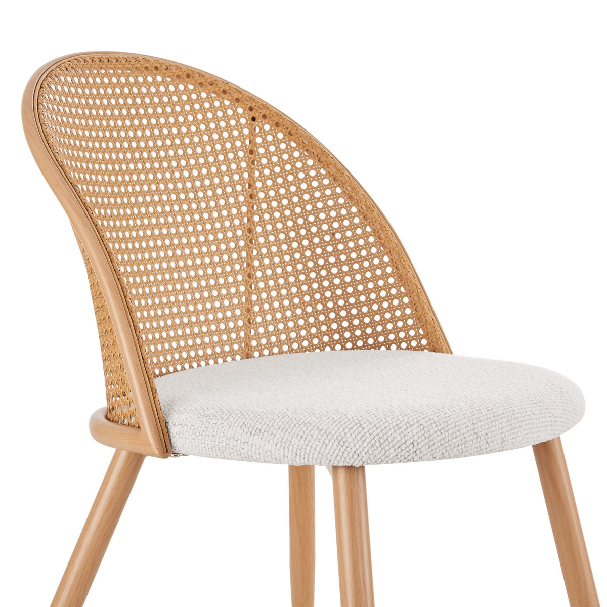 Dusklia - Phoebe Set Of 2 Dining Chairs - Boucle Ivory/Natural