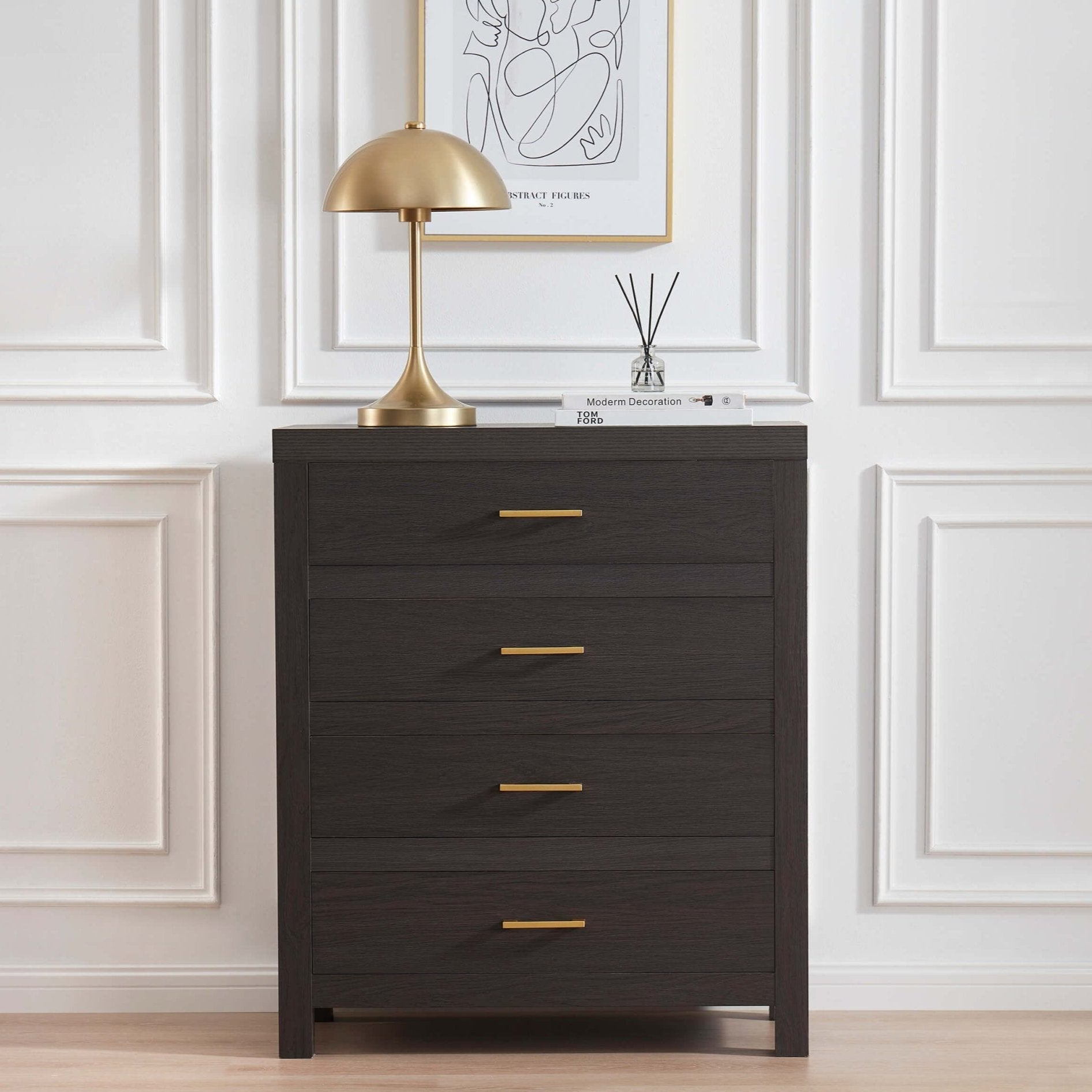 Dusklia - Piper 4 Drawer Chest - Dark Wood