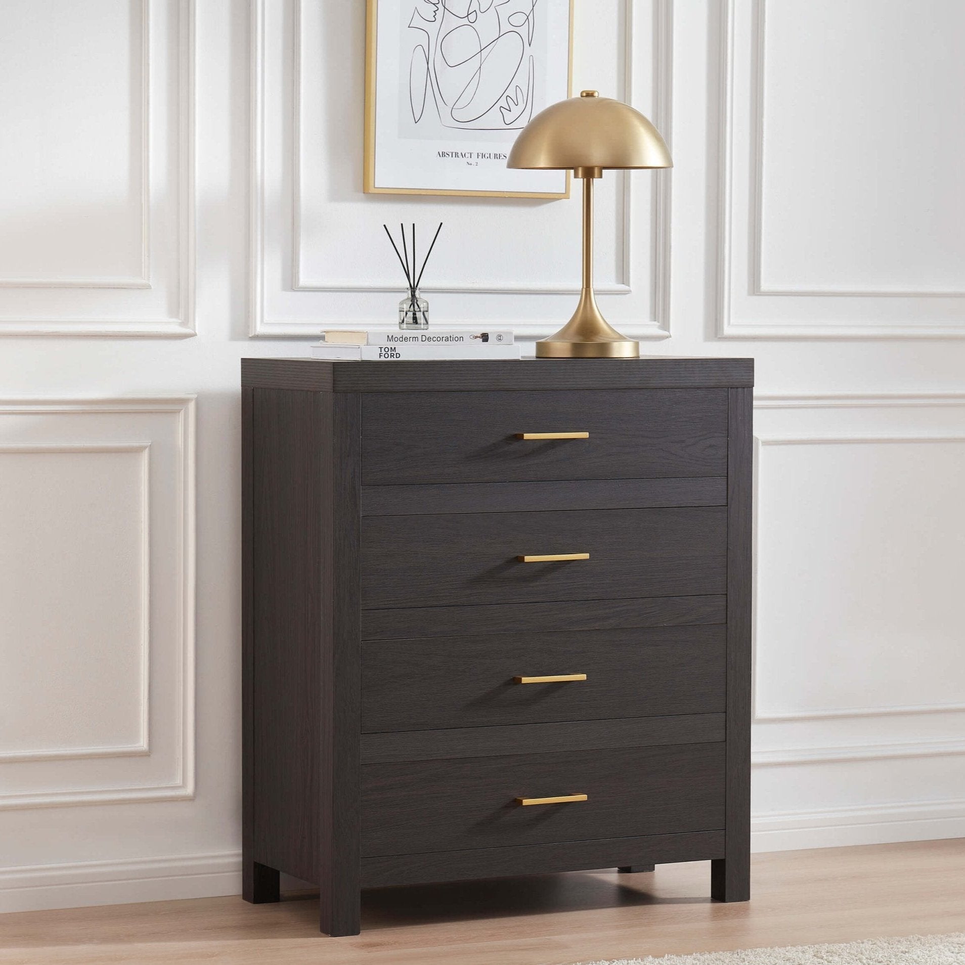 Dusklia - Piper 4 Drawer Chest - Dark Wood