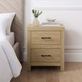 Dusklia - Piper 2 Drawer Bedside Table - Light Wood