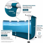 Piscine Hors-Sol Ronde REVO Aqua Circle – Ø 366 × 76 cm – 6 503 L – Liner Renforcé 3 Couches