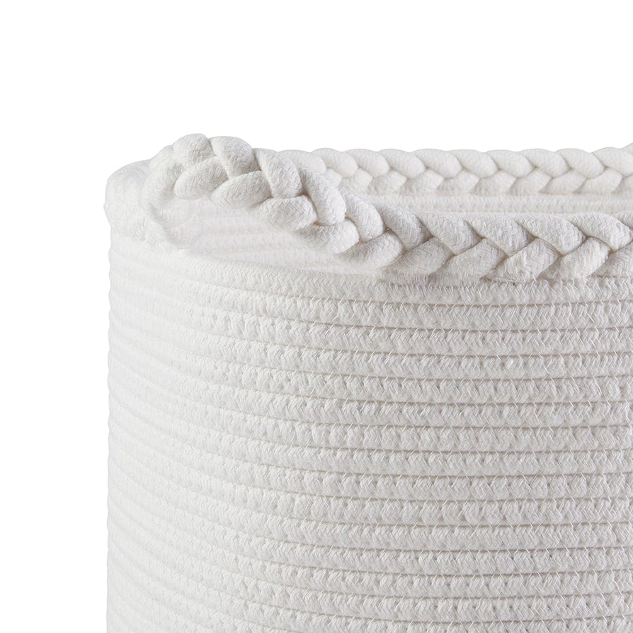Dusklia - Plait Rope Storage Basket - Off White/Black