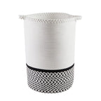 Dusklia - Plait Rope Storage Basket - Off White/Black