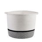 Dusklia - Plait Rope Storage Basket - Off White/Black